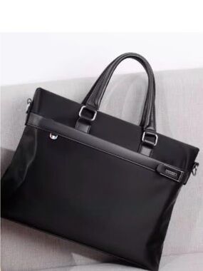 Women Black Briefcase Tote Bag - Business Travel Laptop Bag